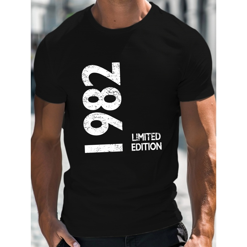 

1982 Limited Edition Men's T-shirt, Print Tee Shirt, Casual Short Sleeve T-shirt For Summer