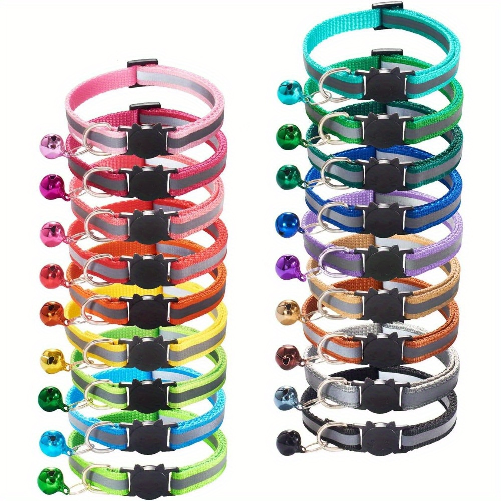 

18- Polyester Reflective Cat Collars , & 19-32cm, Small Collars