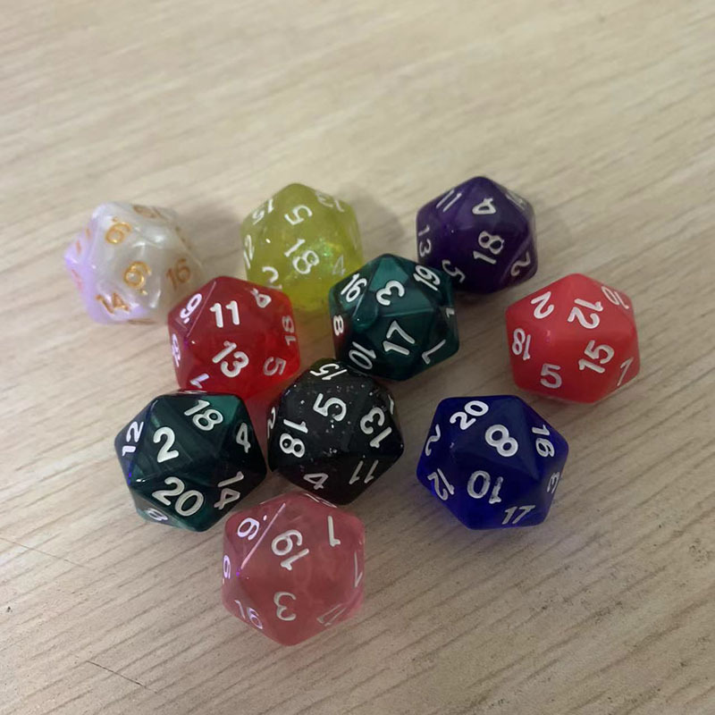 TEMU 10pcs/set 20-sided Digital Dice - Vibrant Colors, Durable Acrylic, Ideal For Math Games & Board Games, Educational Math Dice|vibrant Dice