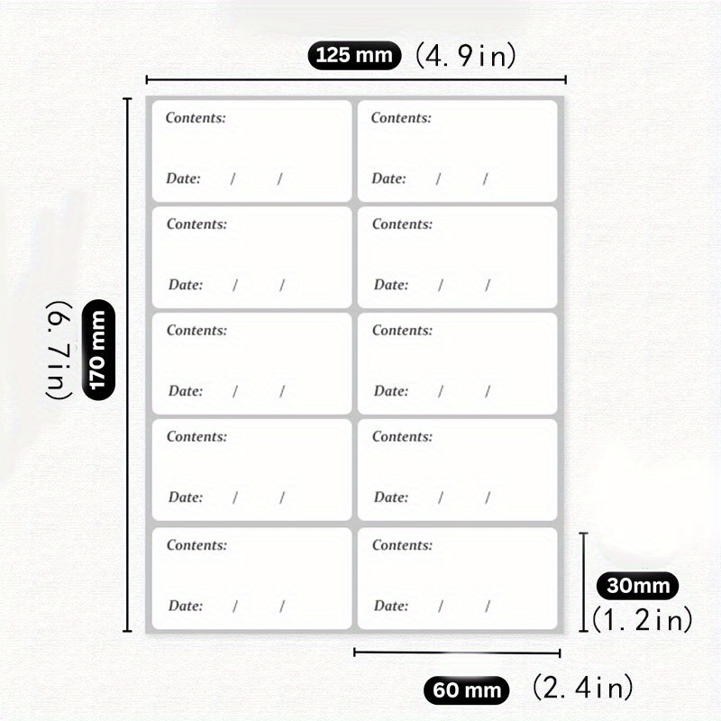 100pcs waterproof freezer labels 2 36x1 18 inch white removable sticky notes for kitchen organization ideal for food containers jars pantry   meal prep storage non contact paper material details 4