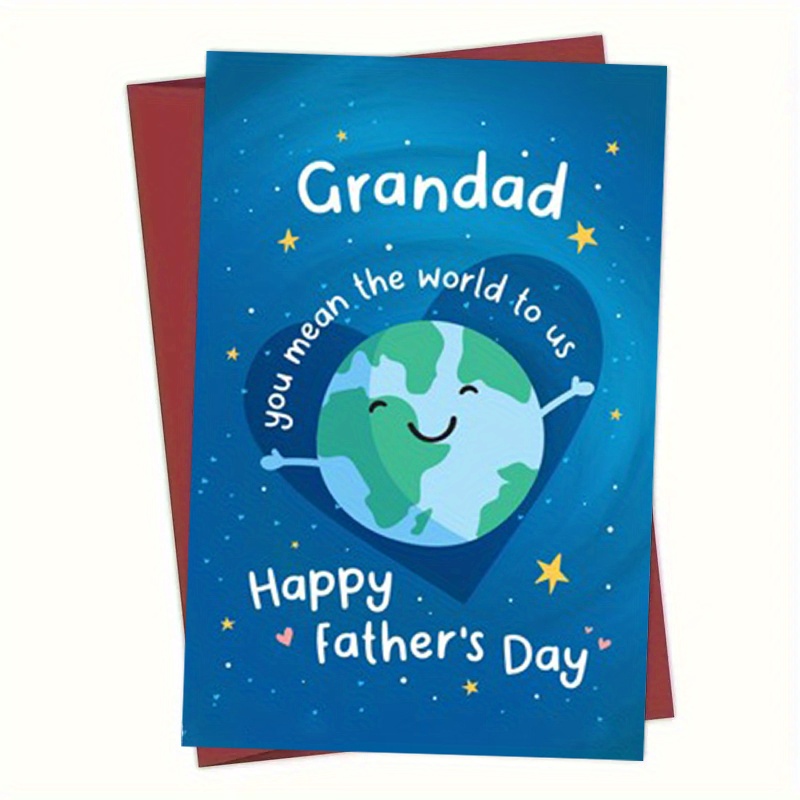 

Father's Day Greeting Card With Envelope - 1pc, Perfect Gift For Dad, Husband, Grandfather - 4.7x7.1 Inch - High-quality Paper Card With "grandad, You Mean The World To Us" Message