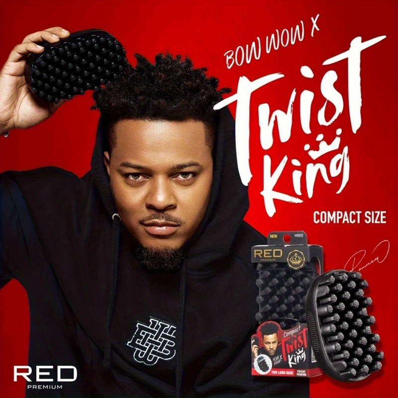 

Bow Wow X Twist King Premium Hair Brush - 1pc Finishing Comb For Curly Hair - Ergonomic, Twistable, Washable Plastic Bristle Brush - Durable & Hygienic For Enhanced Curls