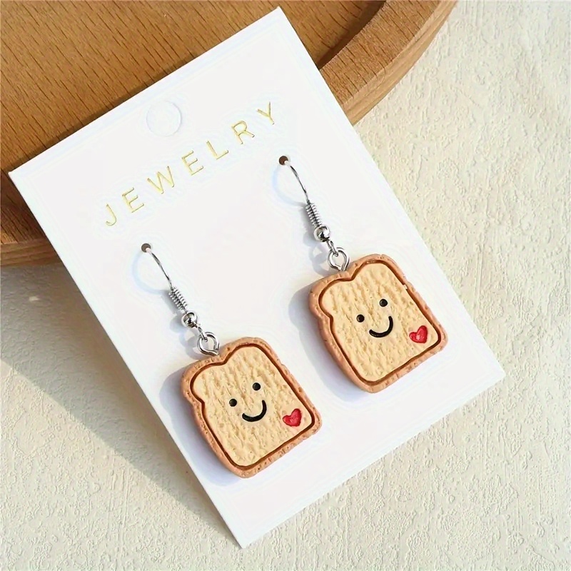 

Face & Cake Design Dangle Earrings - Resin, Casual Attire Or Parties