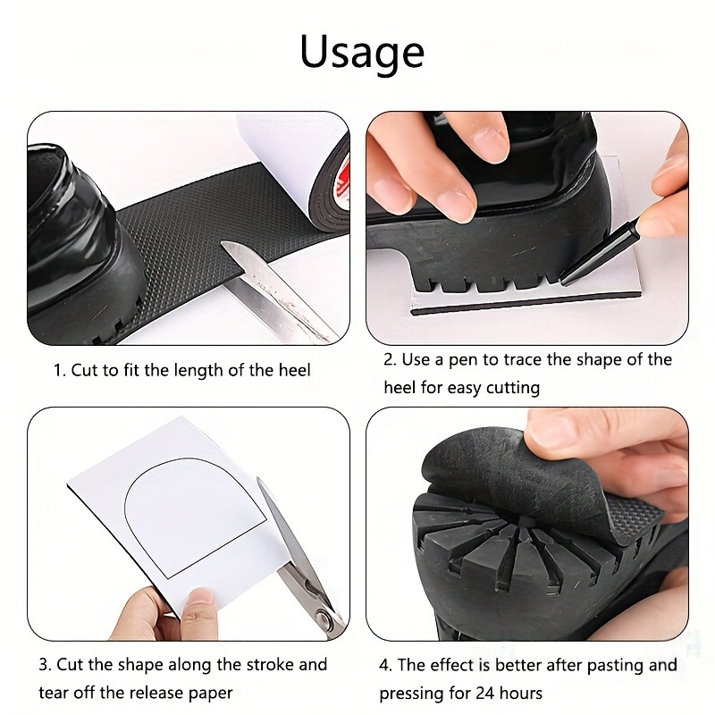 1 roll of   anti slip self   shoe pads wear resistant sole protector for high heels sports shoes sandals easy shoe hole repair and outsole protection sticker details 5