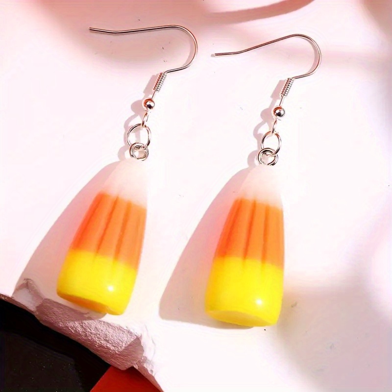 

Candy Corn Design Dangle Earrings, Cute & Simple Style, Acrylic Jewelry, Party Accessories, Gift For Women