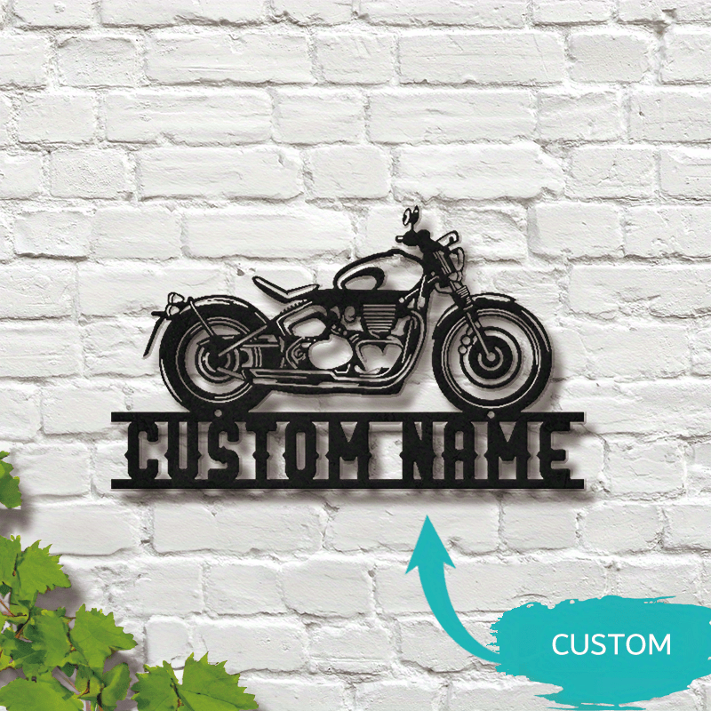 

1pc Custom Motorcycle Wall Art, Personalized Motorcycle Signs, Farmhouse Wall Decor, Metal , Custom Names Wall Decor For , Patio, Gifts
