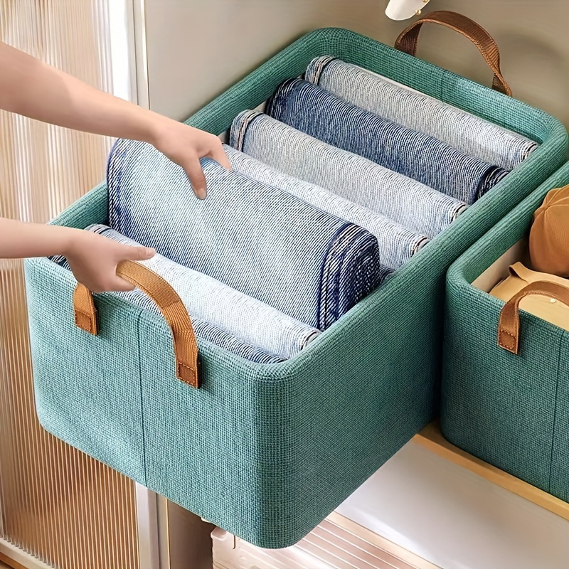 

Large Foldable Storage Box With Steel Frame - Spacious Clothes & Trousers Organizer, Portable Wardrobe Basket For Home Use