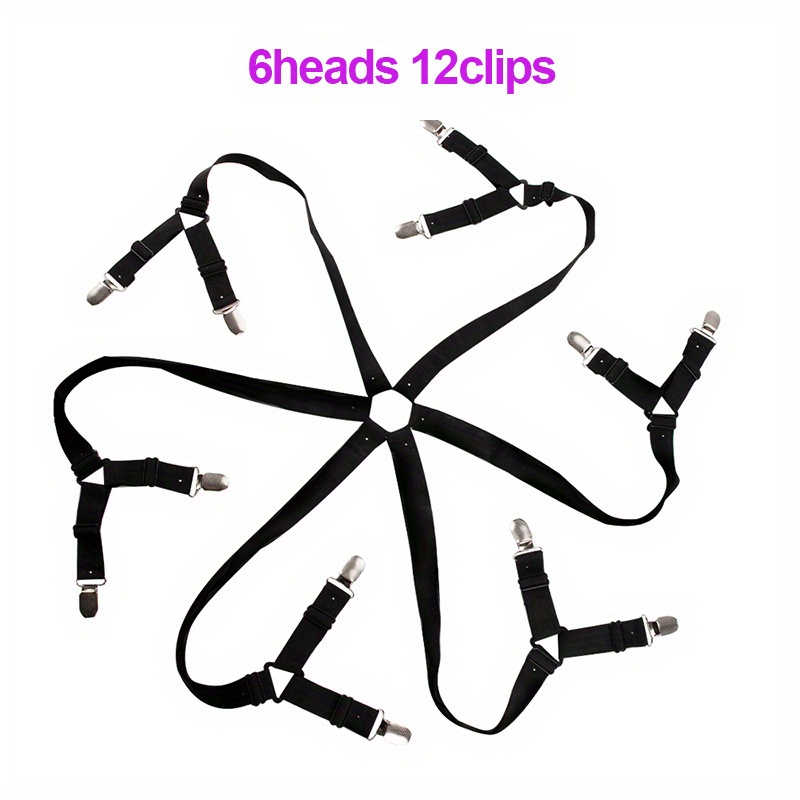 TEMU 6heads Bedsheet Holder Elastic Bed Sheet Strong Clip Grippers Bed Sheet Adjustable Bed Sheet Clip Holder Set Bed Sheet Clips