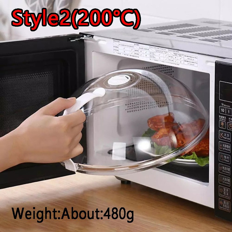 1pc   plastic microwave oven splash cover high temperature resistant dustproof oil proof food grade transparent lid for safe heating of vegetables more heating insulation   details 3