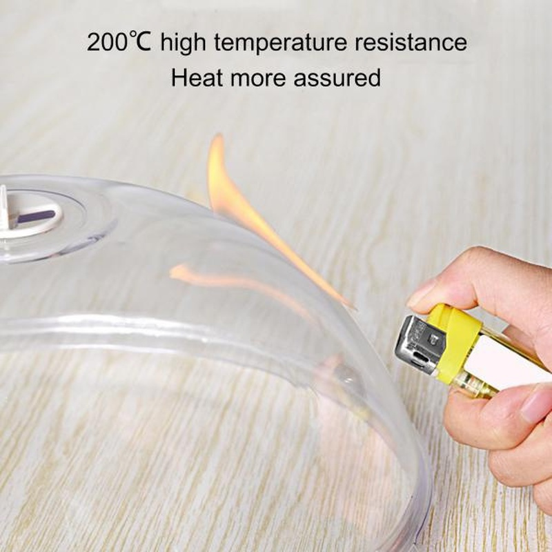 1pc   plastic microwave oven splash cover high temperature resistant dustproof oil proof food grade transparent lid for safe heating of vegetables more heating insulation   details 6