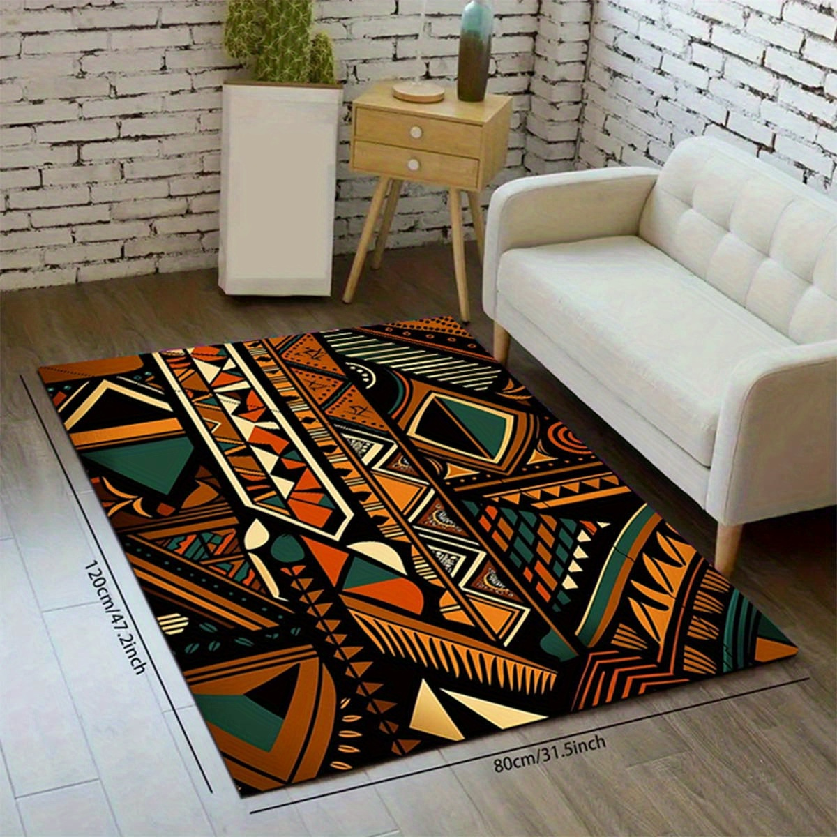 

African American Culture Pattern Area Rug - Non-slip, Hand-washable Polyester Floor Mat For Living Room, Bedroom, And Indoor Home Decor - Large Size (longest Side ≥1.8m) With Sku Area ≥ 2.16m²