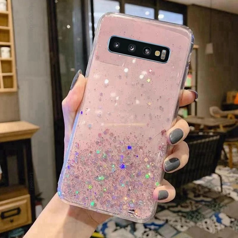 E-shop Handyhülle - Bling Glitzer Weiche Handyhülle für Samsung Galaxy S10 Hülle für Samsung S10 Plus Hülle Weiche TPU Rückseite