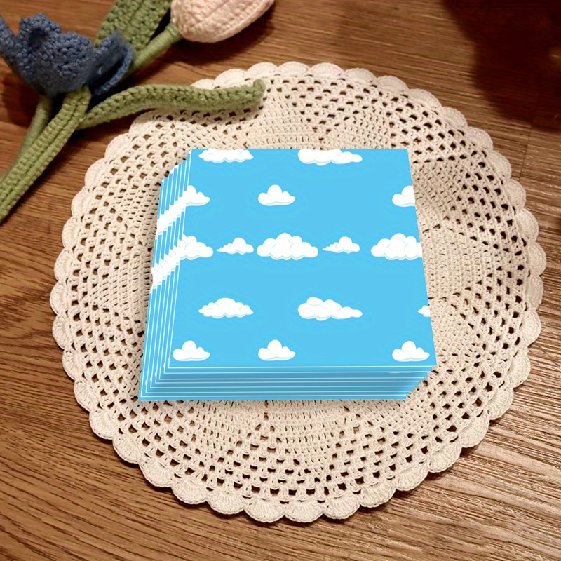 

20-piece Cloud-themed : Disposable Tableware Set With Napkins, Plates & Cups - Perfect For Birthday Celebrations & Room Decor