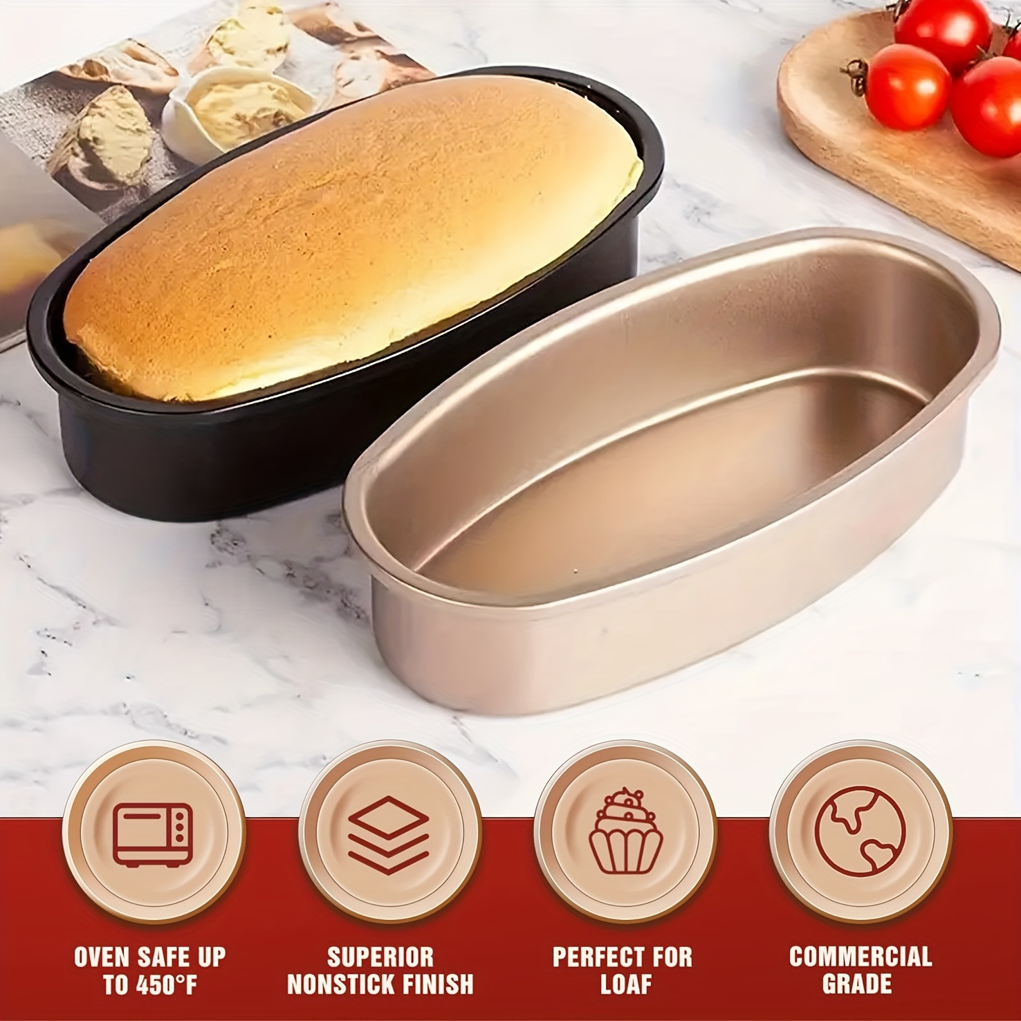 

Nonstick Steel Pan Set - Shaped For , Loaves & Cakes - Kitchen Gadget For Treats