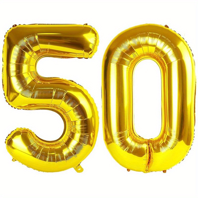 

mega-sized" Giant Gold Foil Number 50 Balloons - Jumbo Mylar Decor For 50th Birthday, Anniversary & Celebration Parties