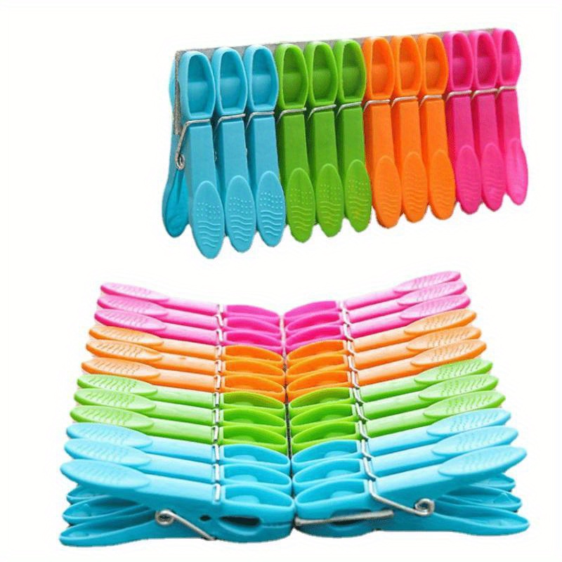 vibrant 24pcs heavy duty clothespins colorful weatherproof laundry clips with strong springs ideal for   drying crafts details 0