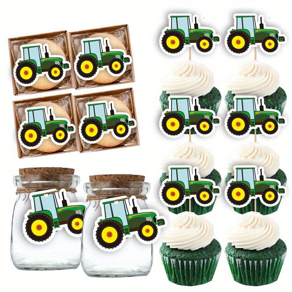 

Set, Vehicle Cake Toppers Paper Hanging Tags For Farm Tractor Themed Birthday Party Decor Diy Crafts Wrapping