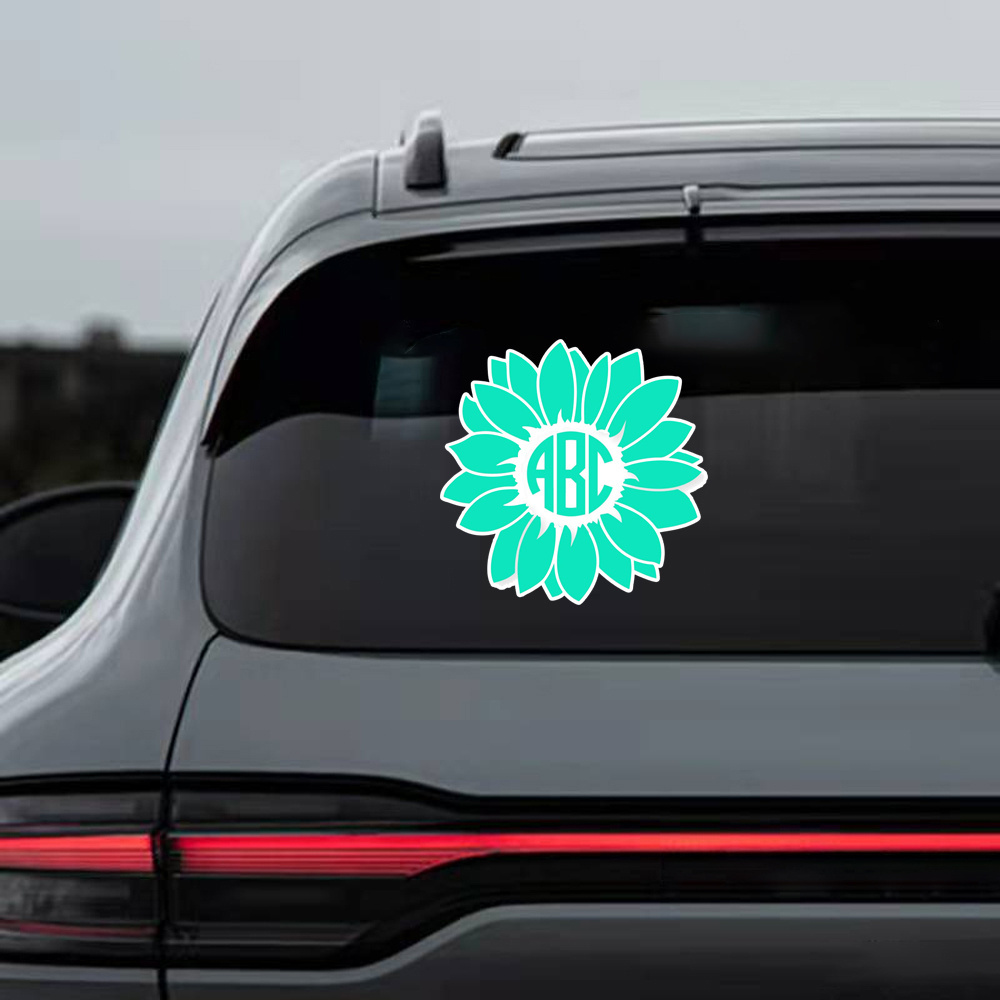 personalized vinyl monogram initials decal matte cartoon Temu