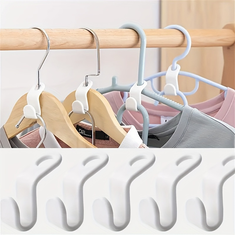 

20pcs Space-saving Clothes Hangers With Mini Connection Hooks - Wall-mounted, Stylish Storage Solution For Wardrobes & Ties, Utility Hooks