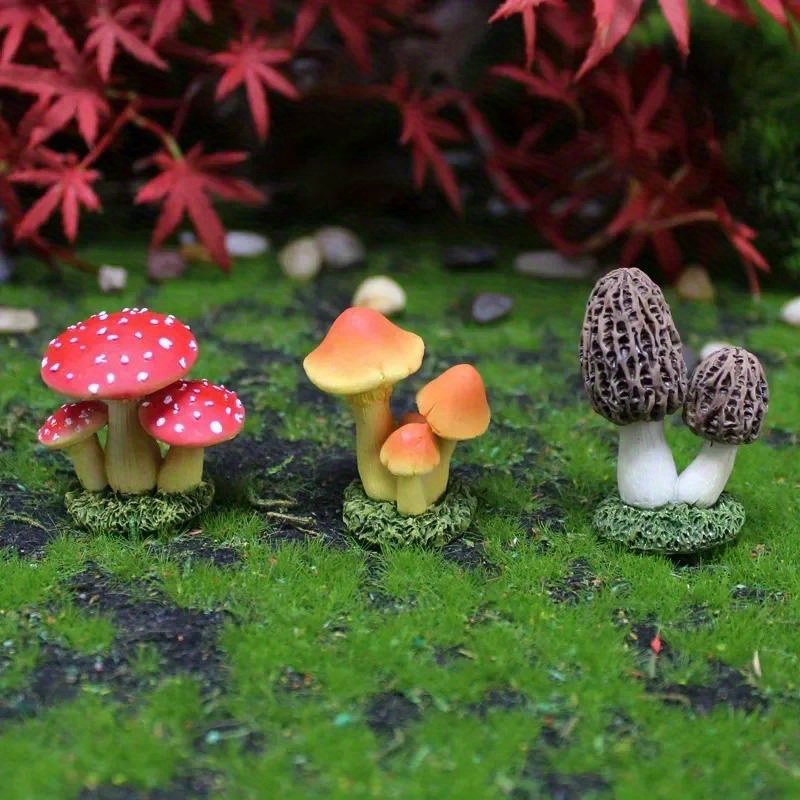 

Garden Mushroom Statue - Resin Miniature For Fairy Themed Lawns, Bonsai & Dollhouse Decor