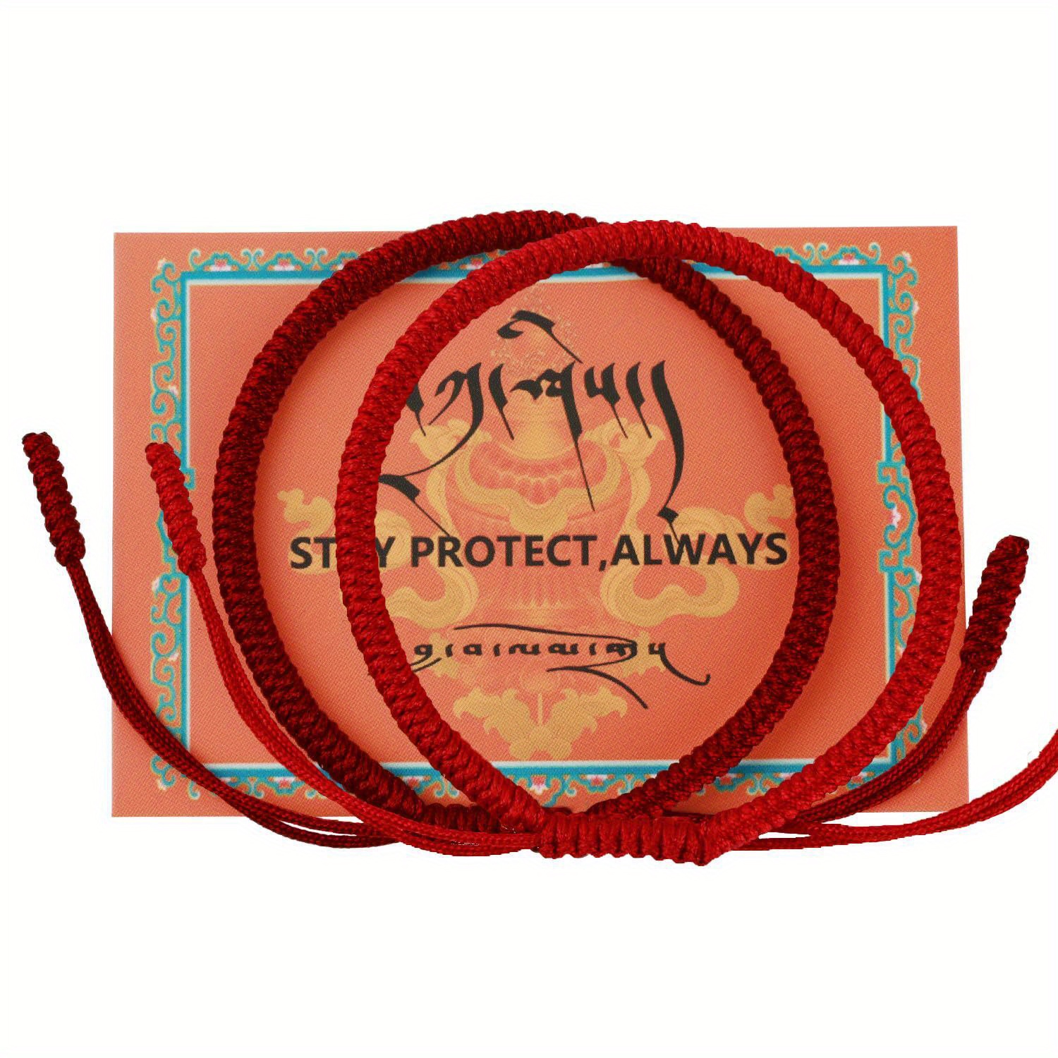 handmade tibetan     knot protection bracelet with talisman adjustable red string for men and women spiritual   jewelry ideal gift for holidays and special occasions details 11