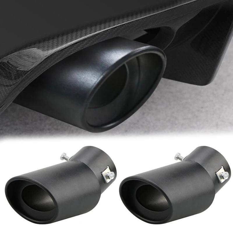 

Aluminum Alloy Car Exhaust Tip - Sleek Black, Fits Most Vehicles With 38-53mm Pipes