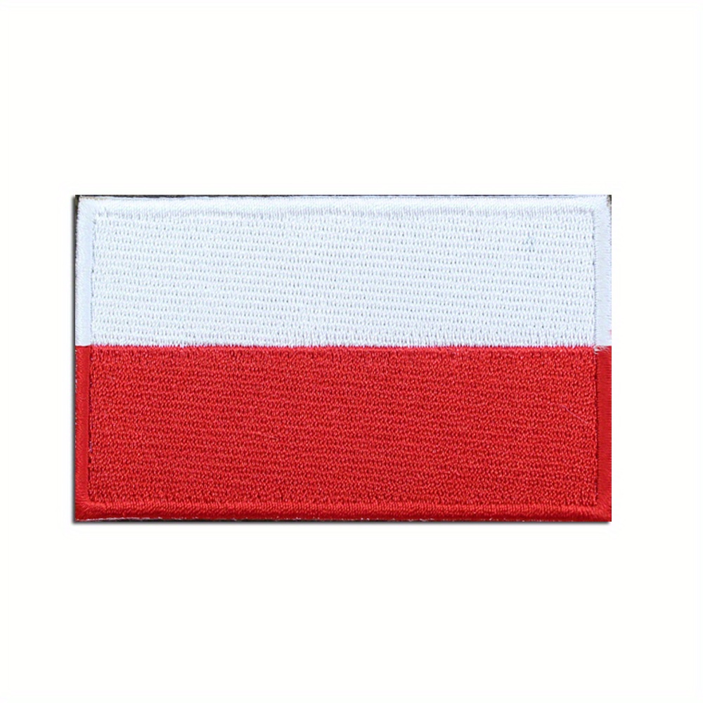 

Poland Flag Embroidered Patch With Hook And Loop Backing, Tactical Backpack Accessory For Clothing, Pants, Shoes - 1 Piece Set