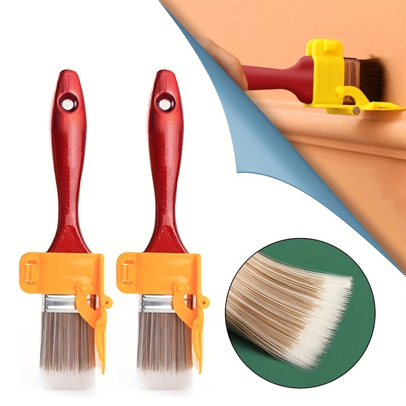 

1pc Edging Color Separation Paint Brush, Portable And Durable Lightweight Cleaning Brush, Tough, Painting Brush With Wooden Handle, Diy Tool For Framing Walls Ceiling Edge Decoration