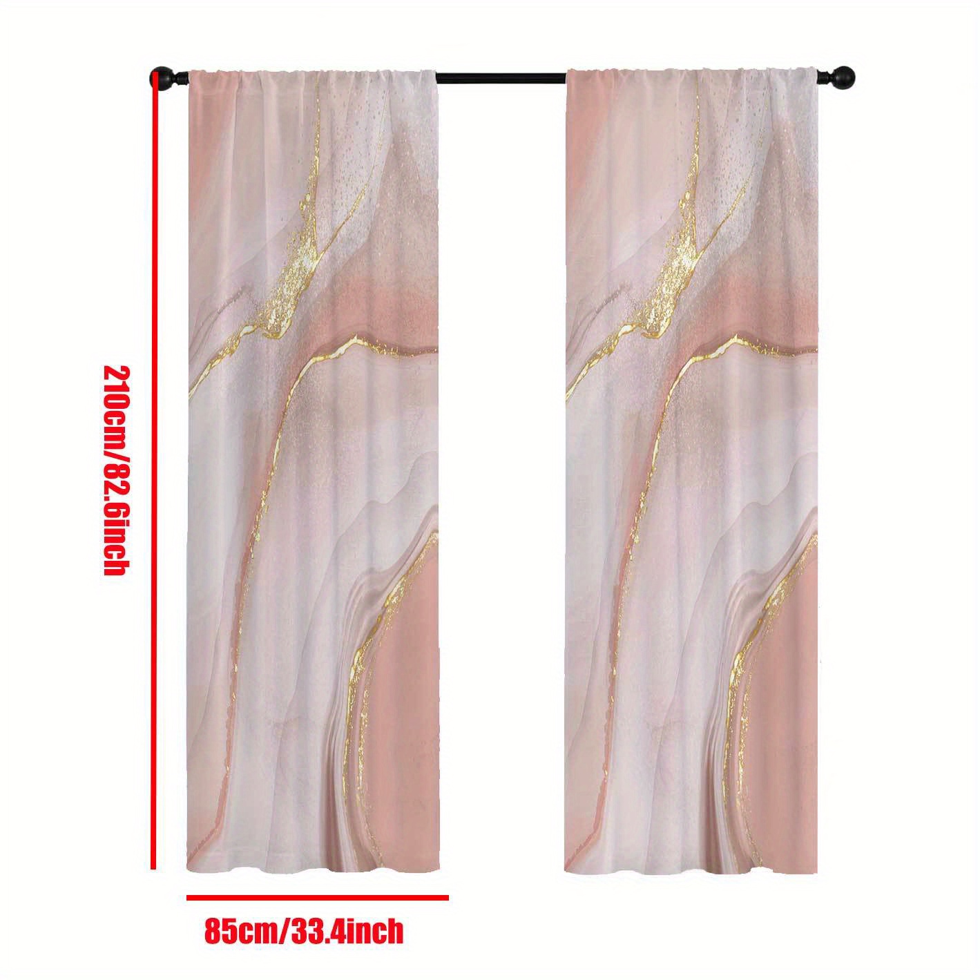 TEMU 2pcs, Vintage Minimalist Style Living Room Room Decoration Curtains, Marble Fluid Print Curtains, Suitable For The Room And Bedroom, Durable And Easy To Hang