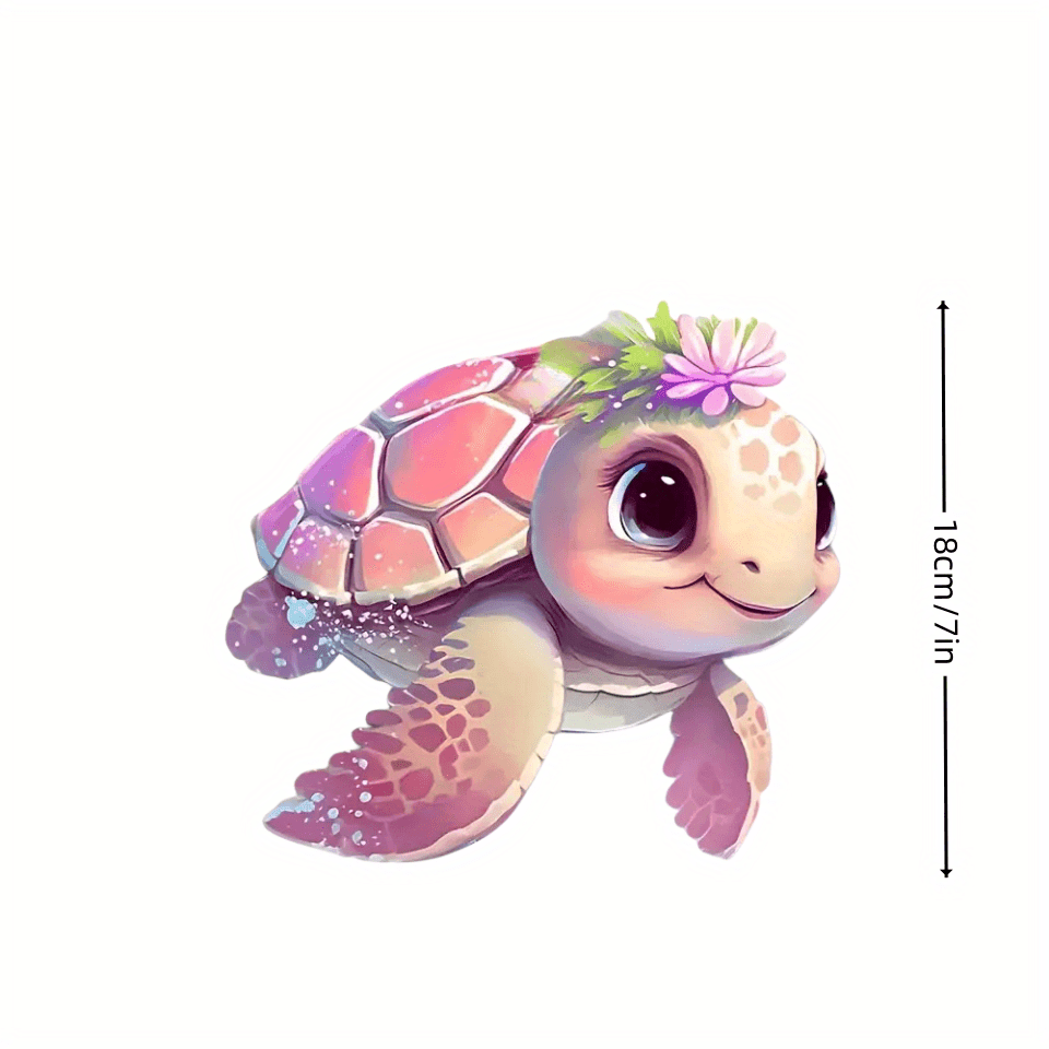 

1pc Pink Turtle Decal - Cool & Fun Car Sticker, Versatile For Walls & Laptops, Adhesive Paper Material, Vehicle Decoration Accessory