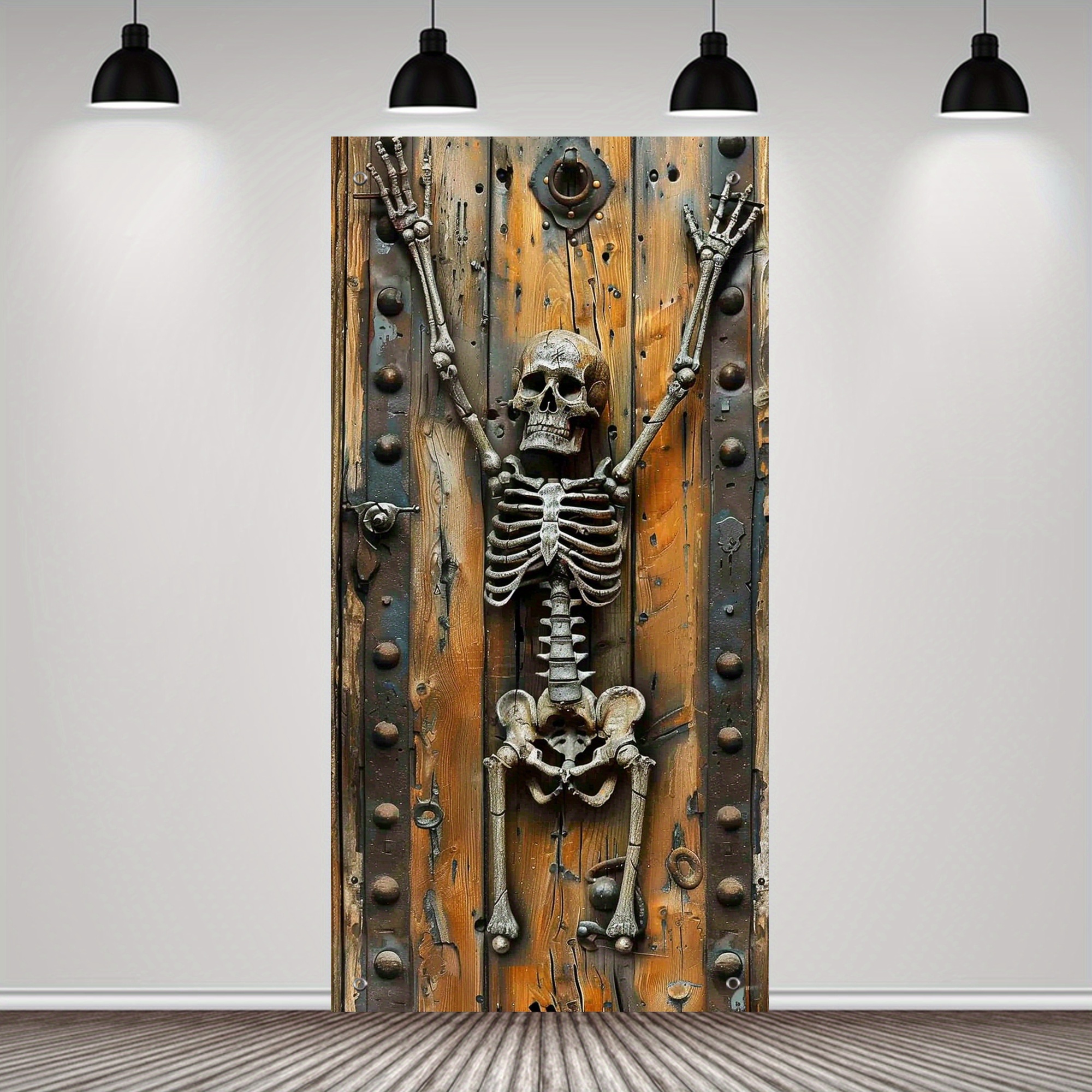 

Halloween Door Decoration: 1pc, 35.4in X 70.8in/90cm X 180cm, Steel Frame , Wall Decoration, Party Banner, No Electricity Required