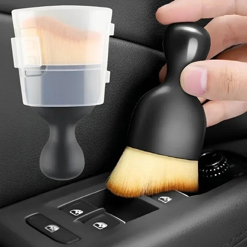 

[customer ] 1/2pcs Detailing Cleaning Brush Car Interior Dashboard Gap Brushes Dusting Tools Car Crevice Dust Removal Brush With Cover