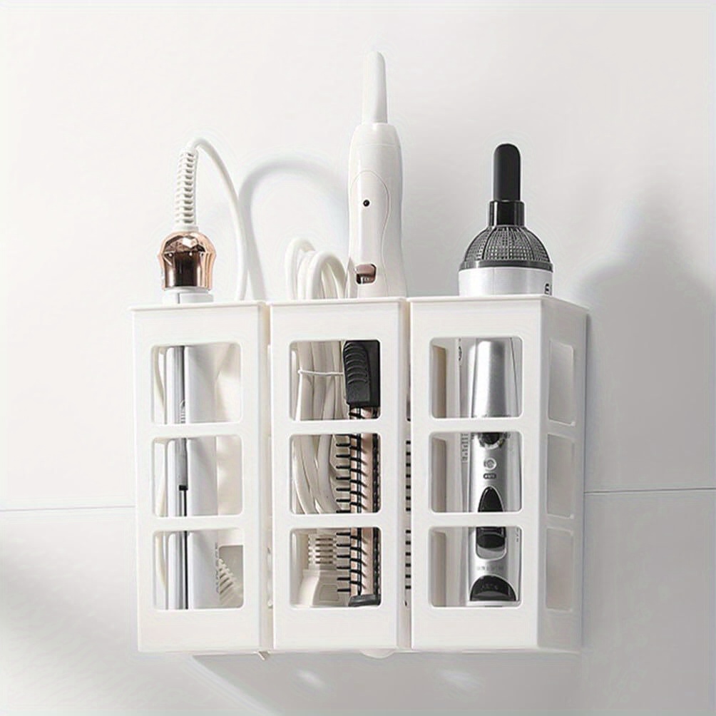 

streamlined Organizer" All-in-one Hair Styling Tool Organizer - Wall Mounted Holder For Dryers, Curlers & Brushes