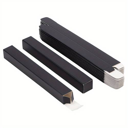item picture a box containing 60 rectangular paper containers designed for packaging pencils measuring 14 5x1 7x1 7 cm in black