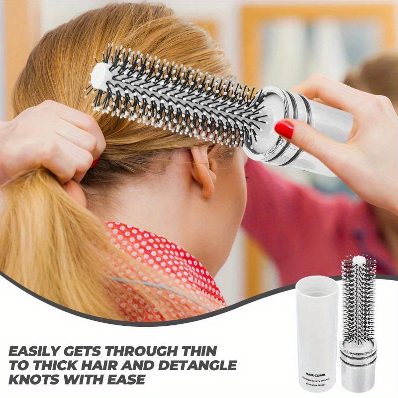 roller round brush compact hair brush hair roller comb Temu