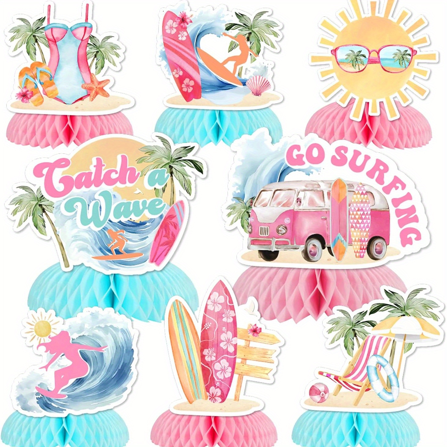 Surf-Themen Banner Dekoration – Vintage Surfbrett Hintergrund Für Sommer- & Hawaii-Partys