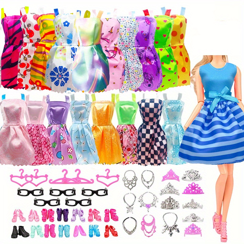 

Ultimate 42-piece Doll Fashion Set: Stylish Outfits, Shoes, Necklaces, Crowns & More - Perfect For 11" Dolls | Ages 6-8