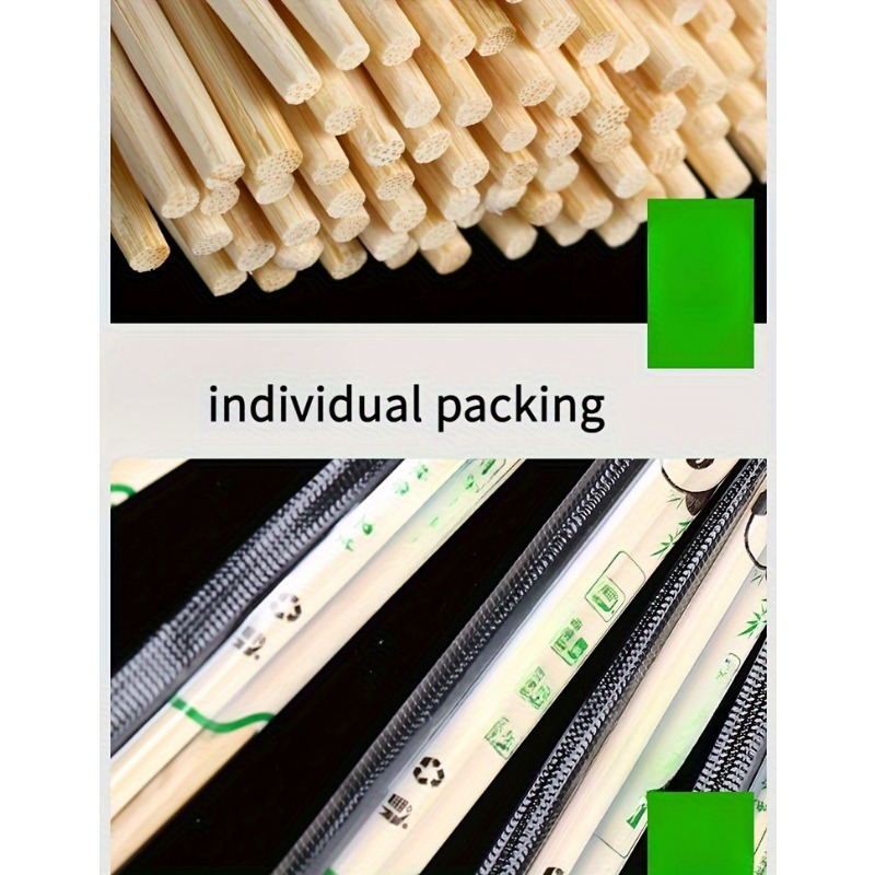 

100pcs Individually Wrapped Disposable Bamboo Chopsticks - , Parties & Festivals