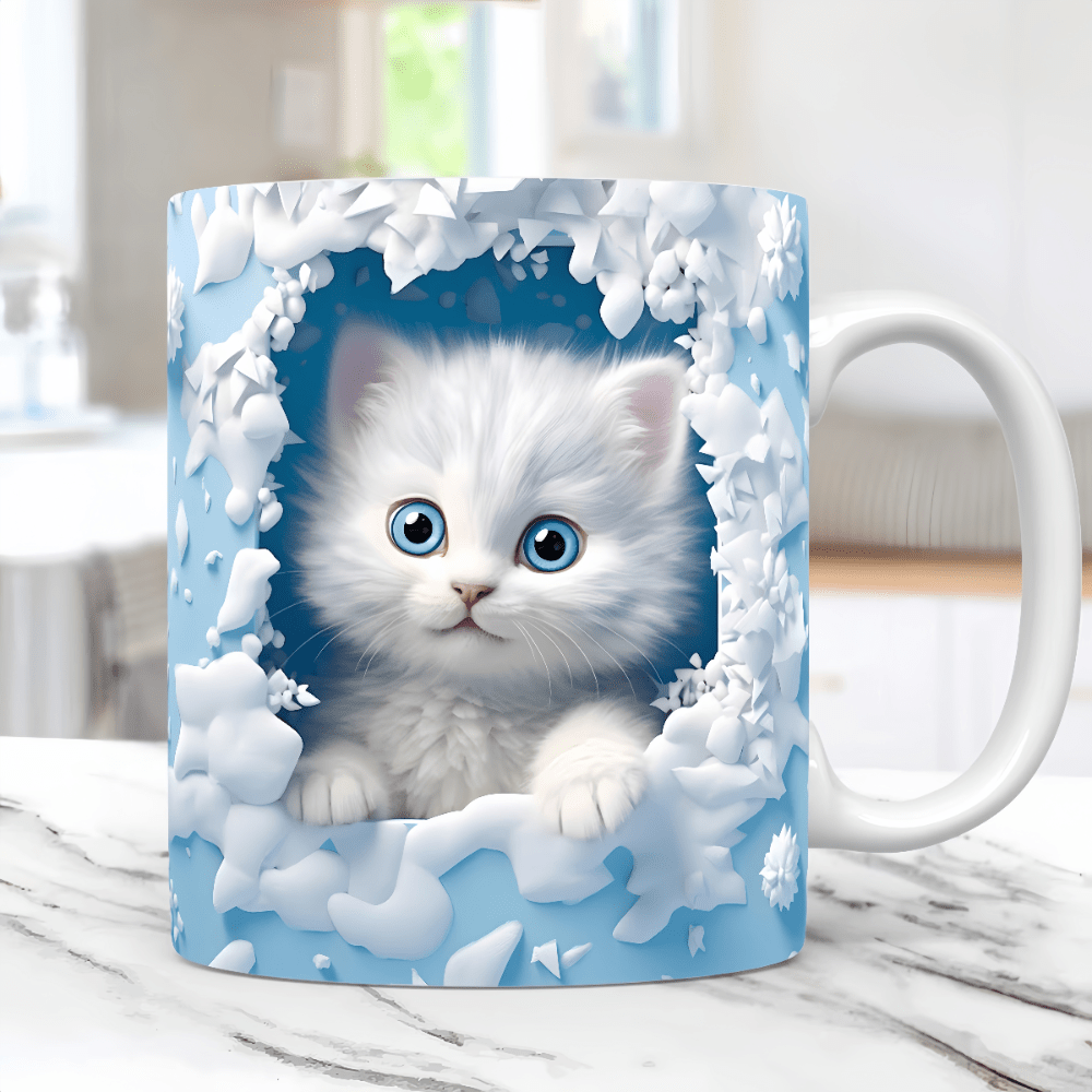 

creative" Charming 11oz Cat In Wall 3d Effect Coffee Mug - Perfect Gift For Friends & Family, Ideal For Birthdays & Parties