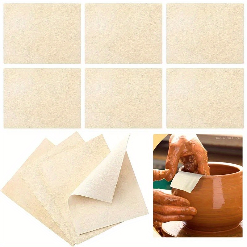 

20pcs Soft Chamois Leather Cloth For Pottery Tools - Washable, Reusable, Easy To Cut, Elastic, Comfortable Grip, Ideal For Smoothing Pot Rims And Ceramic Trimming