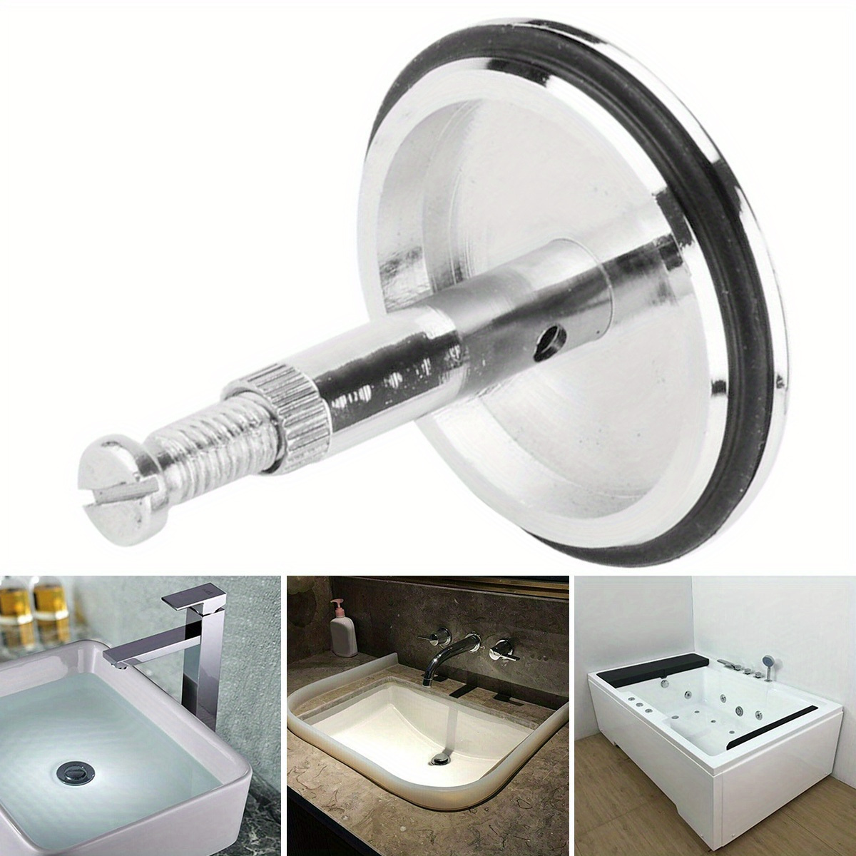 

Bouchon de vidange de baignoire en laiton, Valve de bouchon métallique de 43 mm, Bouchon de remplacement pour lavabo, Accessoires de cuisine et de salle de bain