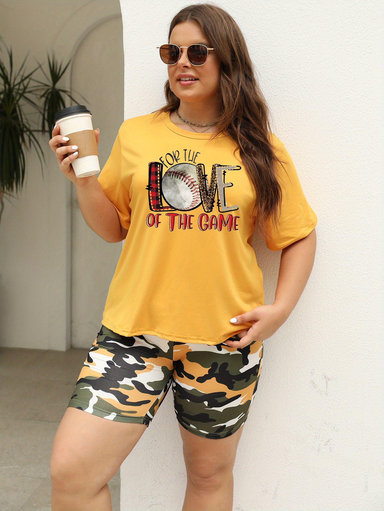 Women’s Plus Size Camouflage Print Set | Casual 2-Piece Sportswear