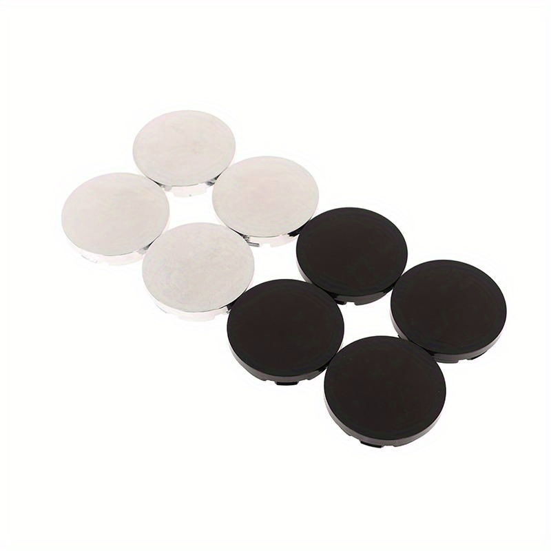 

Durable Abs Plastic Wheel Center Caps For Cars - Easy Install, Weather-resistant, Fits Front/rear Wheels, Adds Elegance - Black & Silvery, 4pcs Set