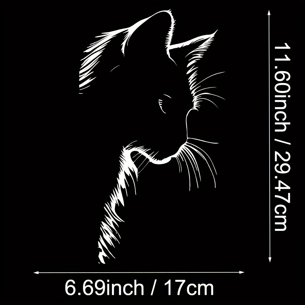 White Cat Silhouette Pattern Sticker, Hot Stamping Sticker, Clothing T-shirt, Mask, Jeans, Backpack, Heat Transfer Printing Sublimation Patch