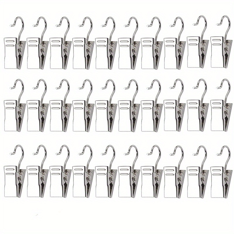 

30-piece Easy-install Metal String Light Clips - Versatile Hanging Hooks For Party Lights, Curtains, Photos & Crafts - Indoor/outdoor Decor Essentials