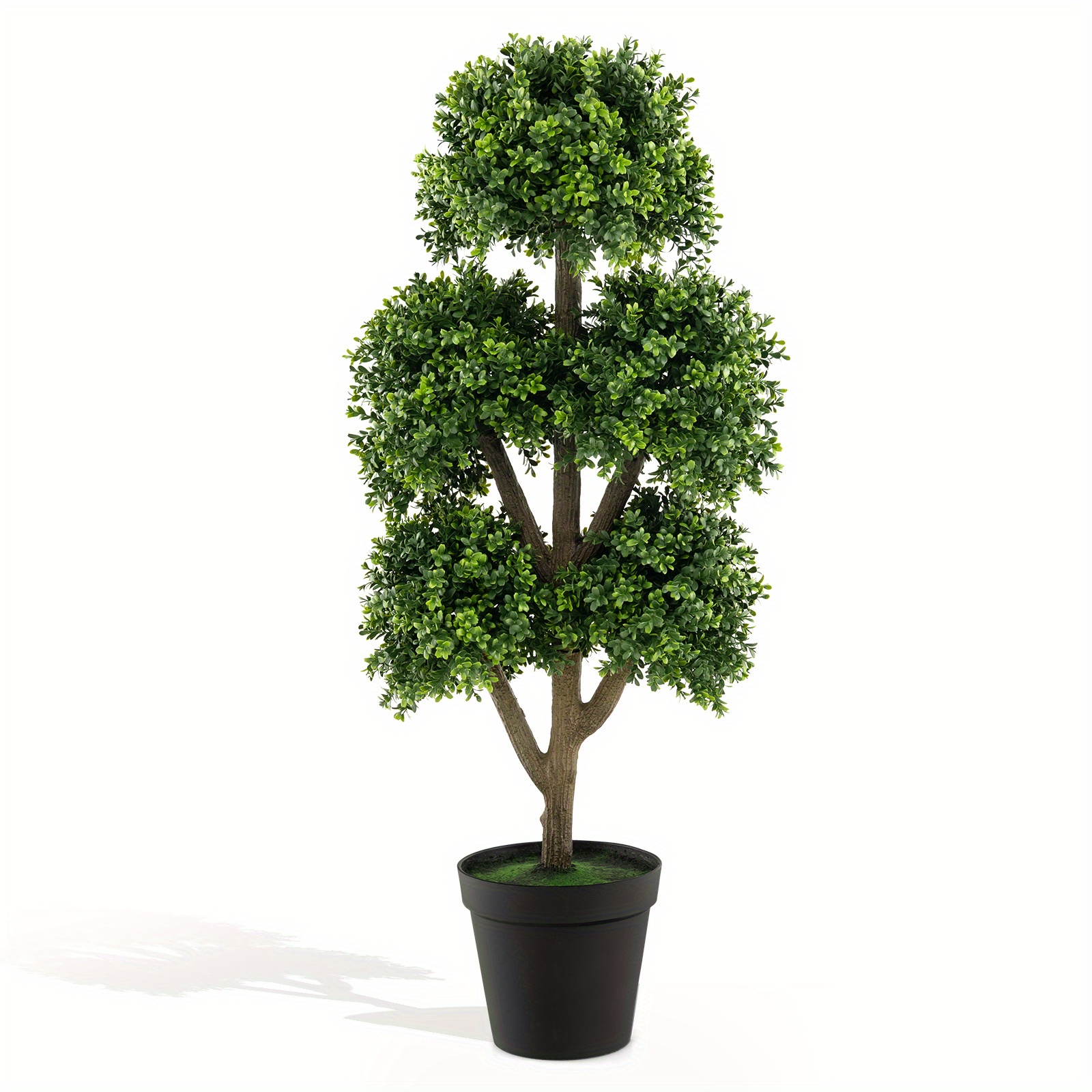 

Goplus 45 Inch Artificial Boxwood Topiary Ball Tree Fake 5 Ball Topiary Tree For Home