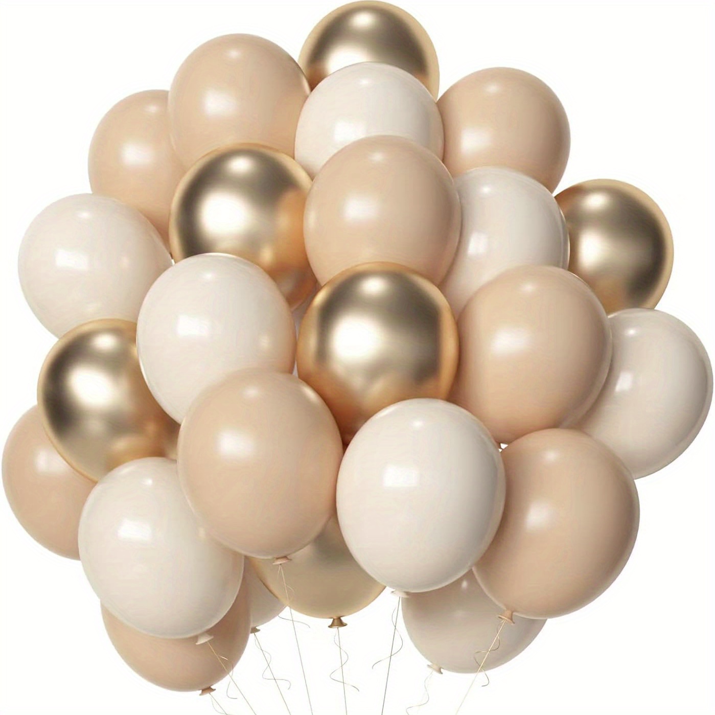 

60pcs Neutral Latex Balloons Set, Nude Gold Beige - Perfect For Wedding, Birthday, Gender Reveal, Baby Shower, Baptism - Emulsion Material, No Electricity Required, Suitable For Ages 14+