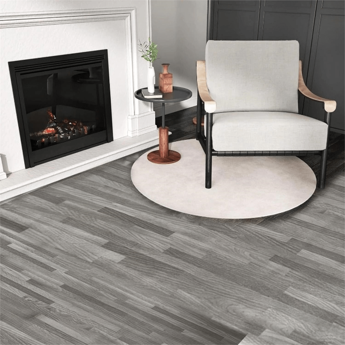 TEMU Vinyl Houten Nerf Vloer Rol, Dikke PVC Schil en Plak Behang, Slip-Resistente Slijtvaste Klevende Vloerbedekking voor Keuken, Badkamer,