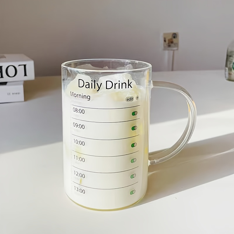 1000ml glass drinking cup with lid and straw high borosilicate glass daily drink mug with time marker patterned versatile drinkware for iced coffee juice milk tea and stylish glassware details 6