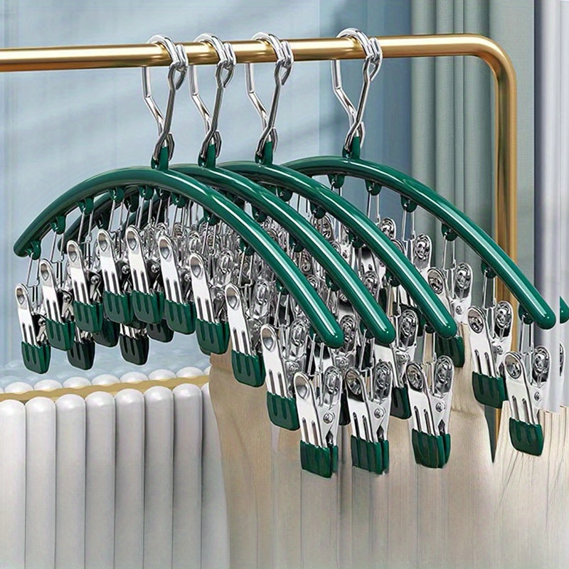 

Stainless Steel Multi-clip Sock Drying Rack - Windproof, Traceless Design For Underwear & Socks, Perfect For Home And Dorm Use